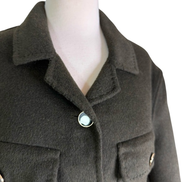HOUSE OF HARLOW 1960 Wool Blend Cropped Jacket Olive Green Size S - Picture 7 of 11
